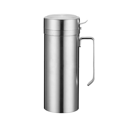 Aceitera de acero inoxidable 18/10, apto para lavavajillas, respetuoso con el medio ambiente, para cocina, dispensador de aceite de oliva, vinagre o cazuela (1000 ml) Cover