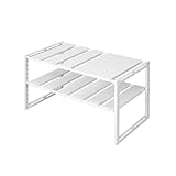 ニトリ(NITORI) シンク下伸縮ラック イータ 奥行40cm ホワイト NITORI 8988167