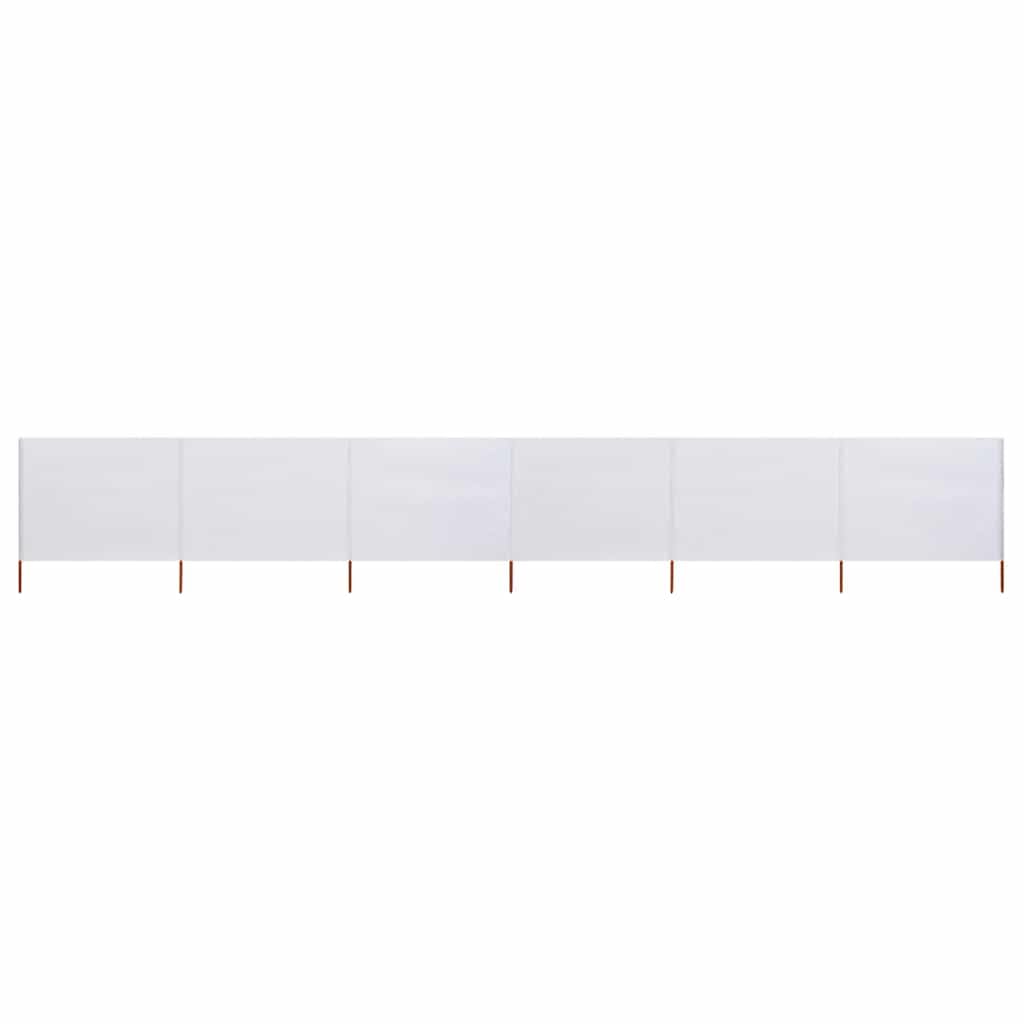 Brise-Vent Extérieur 6 Panneaux, Tissu Non Tissé Résistant, Piquets en Bois, Brise Vue Camping et Brise Vent de Plage, Protection Contre Le Vent, Blanc Sable, 800 x 160 cm