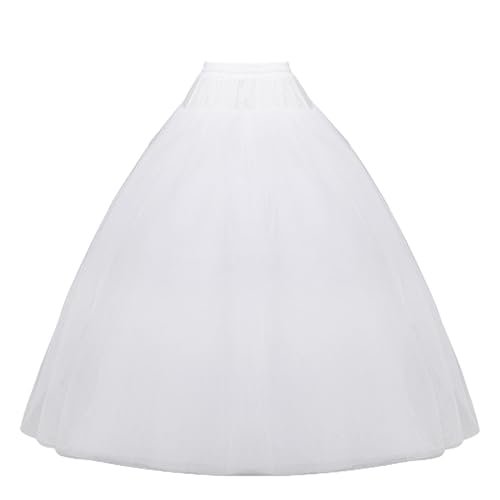 Mannice A-Line Hoopless Petticoat Skirt Crinoline Underskirt Half Slips Floor Length Petticoats for Women