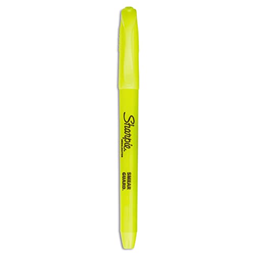 Image of Sharpie Pocket Highlighters, Fluorescent Yellow, Smear-Resistant, Chisel Tip, 36 Count - Classroom, Back to School Essentials, Teacher Supplies