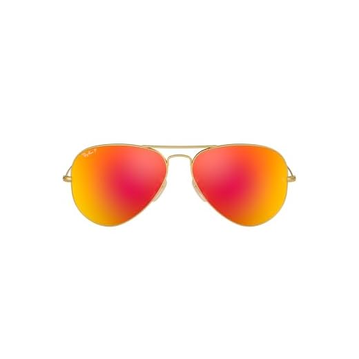 Ray-Ban Óculos de sol aviador clássico RB3025, Ouro fosco/marrom polarizado vermelho espelhado, 58 mm
