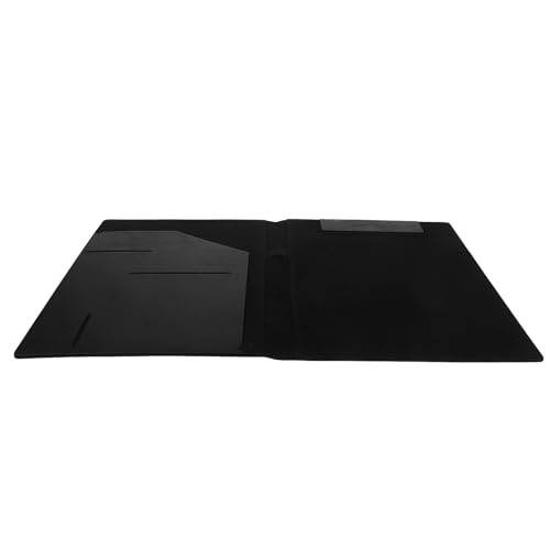 Abaodam Carpeta Magnética A4 de Pu Negra para Oficina, Portafolio Multifuncional para Documentos y Contratos, Organizador de Archivo Profesional y Bolsa de Almacenamiento para Negocios