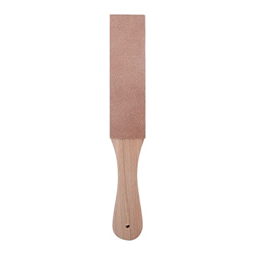 LUCKDANO Leder-Streichriemen für Lederschärfer mit Holzgriff – Multifunktionaler -Lederhandwerks-Polnisch-Schärfriemen für Messer, Rasierer und Werkzeuge – Langlebig und Einfach zu Verwenden, 27,7 Cm