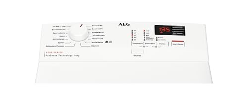 AEG Waschmaschine Toplader, 40 cm, 6 kg, Serie 6000 ProSense - Mengenautomatik - Smarte Beladungserkennung, A, Nachlegefunktion, Wasserstopp & -Schutzalarm, Inverter Motor, 1400 U/min, LTR6A41460