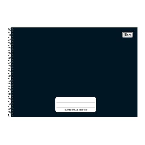 Tilibra Pepper Caderno de Cartografia e Desenho Espiral Capa Dura, Preto