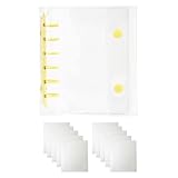 シール帳 バインダー 透明 A7 【リフィル10枚付】 台紙 6穴 女の子 男の子 シール収納 推し活グッズ(A7/イエロー)