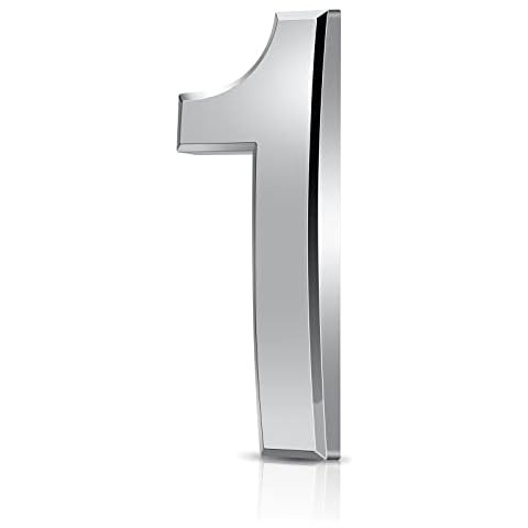 Vicloon Door Numbers, 3 Inches 3D Mailbox Numbers Waterproof, Address Numbers Self Adhesive House Numbers Street Number Stickers for House Mailbox Apartment Hotel Courtyard Cafe Silver(1) Cover