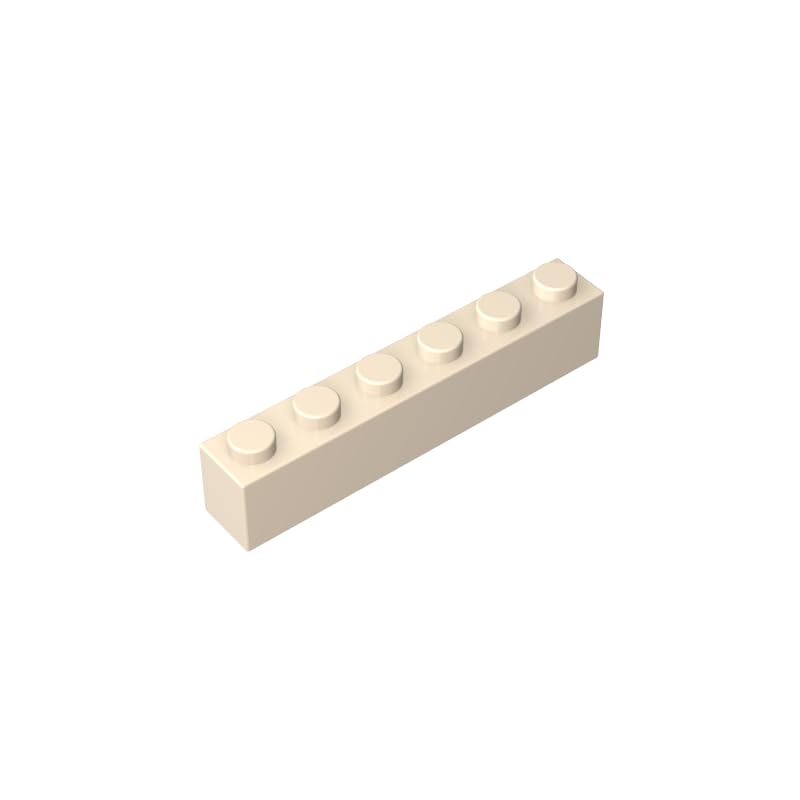 3009 Basic Bricks Brick 1x6 50 Pieces GDS-535 Compatible with Lego Building Blocks Color:White (yellowish) โ image 1