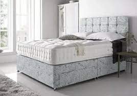 Silver Memory Foam Divan Bed With Orthopedic Mattress & Free Headboard (3FT Single, 2 Drawers on same right side)