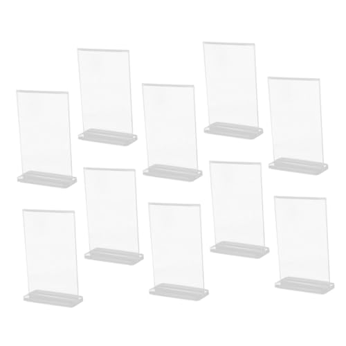 HAPINARY 10pcs Display Stand Show Rack Display Shelf Menu Display Shelves Holder for Table Sign Holder with Base Table Top Sign Holder Sign Holder Stand Clear Sign Holder Acrylic