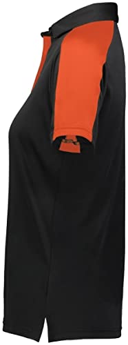 Augusta Sportswear Womens Bi-Color Vital Polo L Black/Orange #TOP3