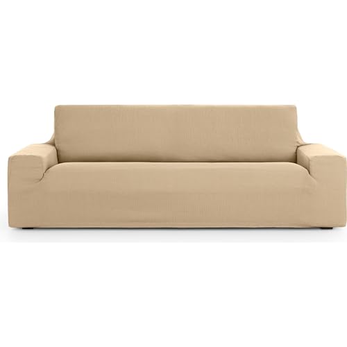 ECOMMERC3 Universal and Versatile 3 Seater Sofa Cover - Beige Sofa Cover Protector Easy to Install for Back Seat and Arms