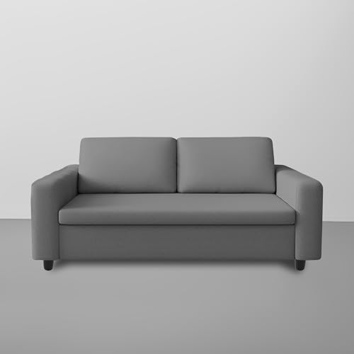 Image of Cisco 3 Seater Sofa Cum Bed for Home & Living Room (Dark Grey Fabric) | Modern Premium Fabric Sofa Set | Comfortable Convertible Sofa Bed | Furniture for Home, Office & Living Room