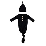 KYTE BABY Knotted Gown with Hat Set in Midnight