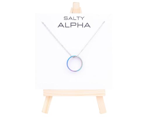 Image of SALTY ALPHA Anti Tarnish Stainless Steel Promise Ring Locket Neck Chain for Men | Stylish Pendant Necklace | Jewellery Accessories for Boys | Minimal Jewelry | Gifts for Boyfriend & Husband | Gift for Diwali, Christmas, Marriage, Birthday