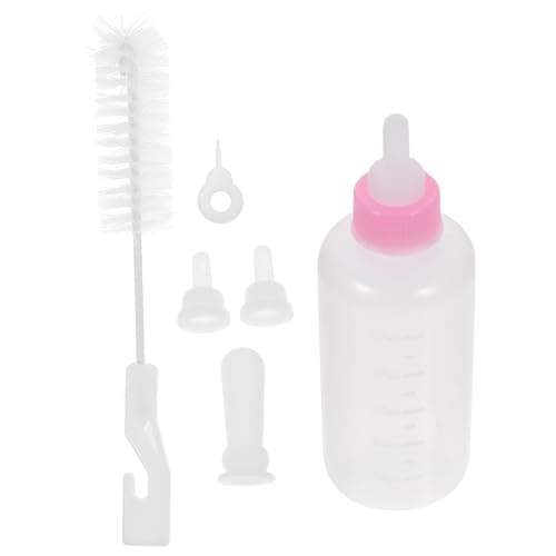 VANZACK 6pcs Pet Bottle Set Puppy Milk Feeders Kitten Nursing Bottles Silicone Portable Leak-