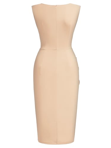 Image of Miusol Women's Retro Ruffle Style Slim Work Pencil Dress