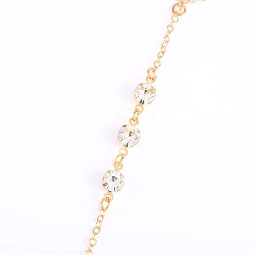 Image of Long tiantian Hand Chain Bracelet Gold Link Finger Ring Slave Bracelet