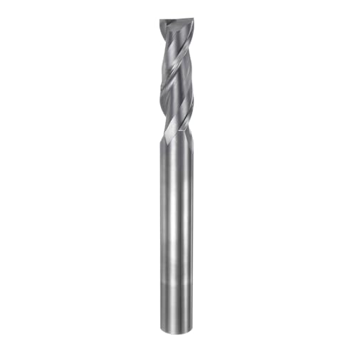 Image of uxcell Carbide Square End Mill, 5 /8 inch Diameter Uncoated 2 Flutes Milling Bit Cutter, for Aluminum Copper Non-Ferrous Metal, 5 /8 inch Shank 2-15 /32 inch Cut Length 6 inch Extra Long