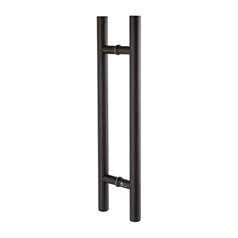 TOGU TG-6012 36 inches Solid Standoffs Heavy-Duty Commercial Grade-304 Stainless Steel Push Pull Door Handle/Ladder Shaped Door Pull Handle/Long Door Handle, Matte Black Finish Cover