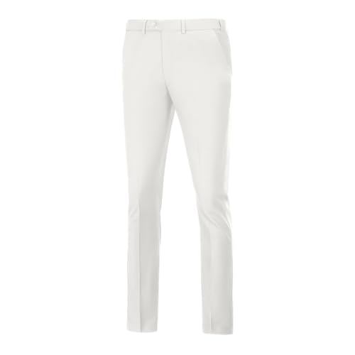 Men's Dress Pants Slim Fit Flat Front Suit Pant for Men Hidden Expandable Waist Suit Trousers Casual Slacks