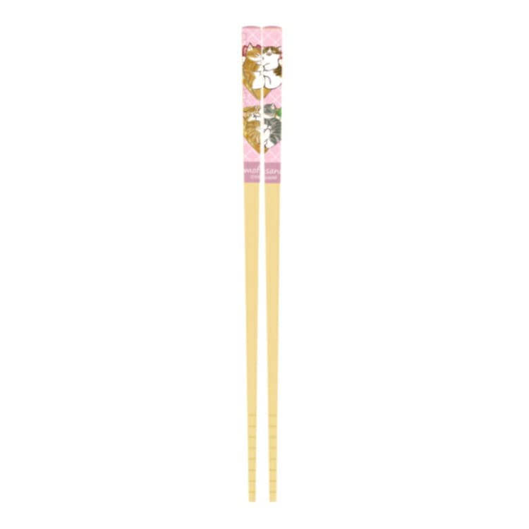 OSKBB-6 Pink Chopsticks 8.3 inches (21 cm) mofusand Bamboo Safety Chopsticks Non-slip Easy to Hold, Natural Bamboo, Made in Japan