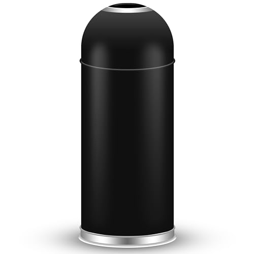 Image of Large Commercial 75L / 20 Gallon Trash Can - Premium Black Steel Open Top Trash Bin for Home, Office & Restaurant - Heavy-Duty & Durable Metal Garbage Cans - Indoor and Outdoor Use