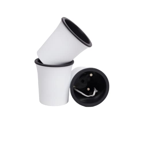 Image of Harshdeep Oslo Self Watering Pot - Indoor Home Livingroom Garden Tabletop Decorative 4 Inch Round Plastic Small Size Planter Set of 3 (White)