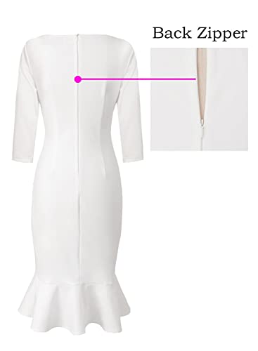 Image of VFSHOW Womens Vintage Elegant Cocktail Party Bodycon Pencil Mermaid Midi Mid-Calf Dress