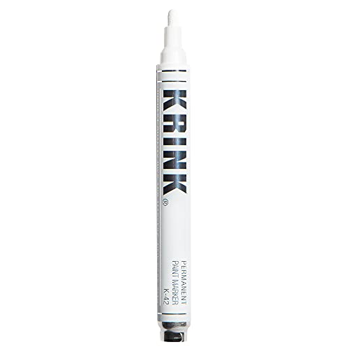 Krink K-42 White Paint Marker - Vibrant and Opaque Fine Art Paint Pen for Any Surface - Permanent Marker with Alcohol-Based Paint for Metal Glass Paper Painted Surfaces and More