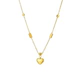 Collar con colgante de corazón de color dorado para mujer, cadena de letras para niñas, regalo de joyería corporal