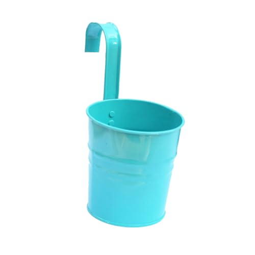 Parliky Secchio in lamiera zincata Piantatrice sospesa sospeso piccolo da appendere parete portavaso da balcone secchio metallo da appesi Blu
