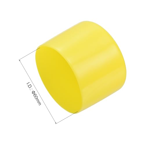 Image of uxcell 4pcs Rubber End Caps 60mm(2 3 /8 inch) ID Vinyl Round Tube Bolt Cap Cover Screw Thread Protectors Yellow, 40mm Height
