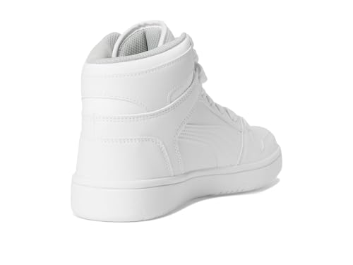 Image of Puma Kid's Rebound Layup Shoe, Puma White-Puma Black-Gray Violet, 6 M US Big Kid