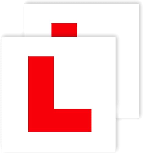 Roe Tenpo L Plates Magnetic 2 Pack Learner Plates Magnetic - Easy to Apply & Remove Magnetic L Plates for Car - Extra Strong Durable & Weatherproof - Ideal for Learner Drivers (2 Pack L-Plates)