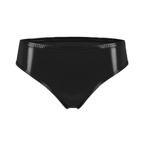 2026 - Bragas metálicas de corte alto para mujer, ballet, danza, ropa interior, pantalones cortos lencería sexy para hombre, Negro , M