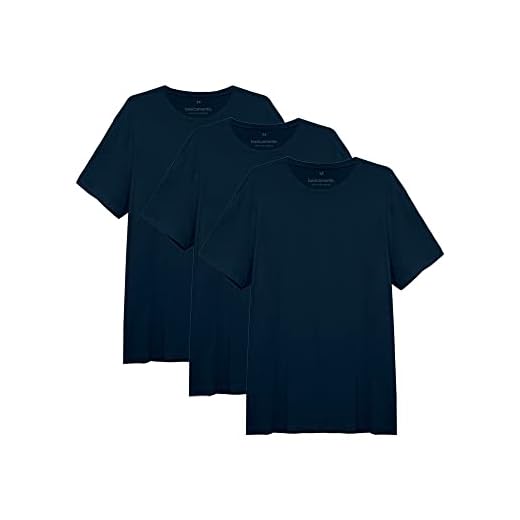Kit 3 Camisetas Básica, basicamente., Masculino, Azul Marinho, P