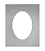 16x20 Mat Bevel Cut for 8x10 Photos - Precut Metallic Silver Oval Shaped Photo Mat Board Opening - Acid Free Matte to Protect Your Pictures - Bevel Cut for Family Photos, Pack of 1 Matboard