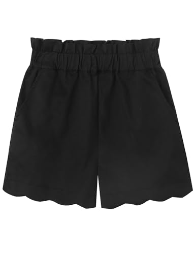 Amazon.com: Noomelfish Girls Scalloped Stretch Twill Pull On