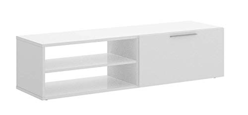 Mobelcenter - Mueble TV Blanco - Módulo Televisión Blanco - Mueble TV 131 cm de Ancho x 33 cm Alto x 40 cm de Fondo (1059)
