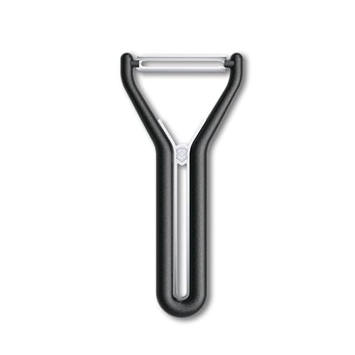 Victorinox Peeler Nova-Y, for Vegetables, Fruits, Straight Edge, Double-Edged, Extra Sharp, Swiss Made, Black