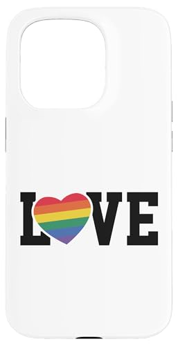 LGBTQ Gay Pride Rainbow Heart Love Custodia per iPhone 15 Pro