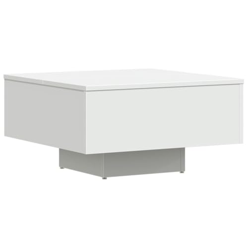 vidaXL Table Basse, Table d'Appoint, Bout de Canapé, Meuble de Rangement Salon Salle de Séjour, Scandinave, Blanc Bois d'Ingénierie