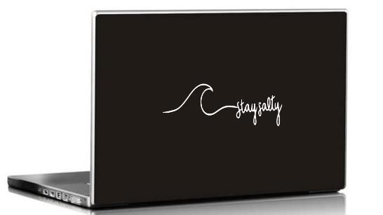 Image of Stay Salty - (5 X 2 - White) - Vinyl Decal - for Windshild, Windows, Bumpers, Laptops, Phones