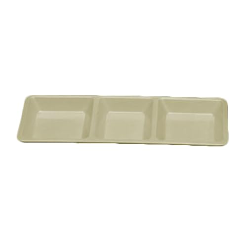 A-to-Z Supply PS5103V Compartment Plate, 3-Wells, 28 oz., 15" x 6-1/4" x 1-3/8", Rectangular, Break-Resistant, Dishwasher Safe, BPA Free, Melamine, Passion Pearl, NSF