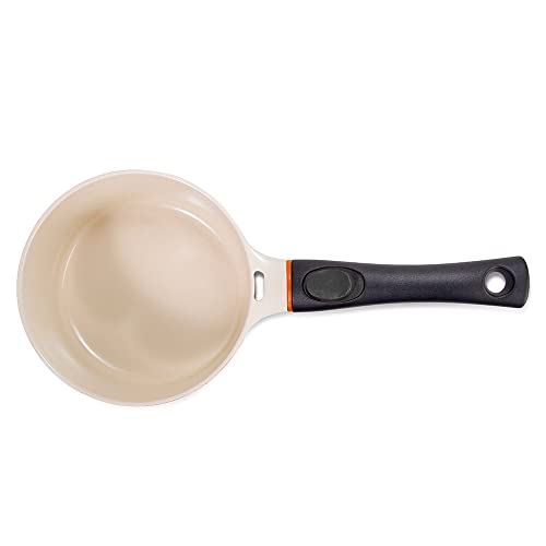 Panela Caçarola Revestimento Cerâmico 18 Cm Cabo Destacável Laranja Le Cook
