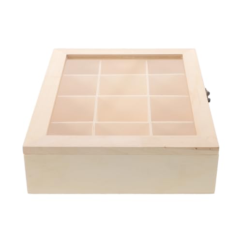 Caja para bolas de secadora de madera con divisores Tofficu