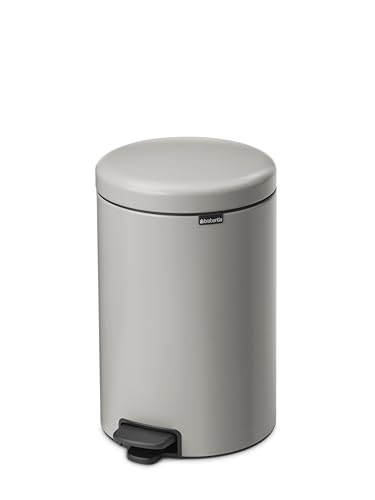 Image of Brabantia NewIcon Pedal Bin 5.3 Gallon /20L (Soft Gray), Soft-Closing Kitchen Garbage Can, Step-On Trash Can with Removable Inner Bucket, PerfectFit Trash Bag Pack Included