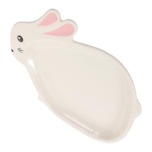 Cabilock Bunny Rabbit Ceramic Serving Plate Cute Cartoon Design for Easter Desserts Snacks and Treats Versatile Use Homes Restaurants and Parties